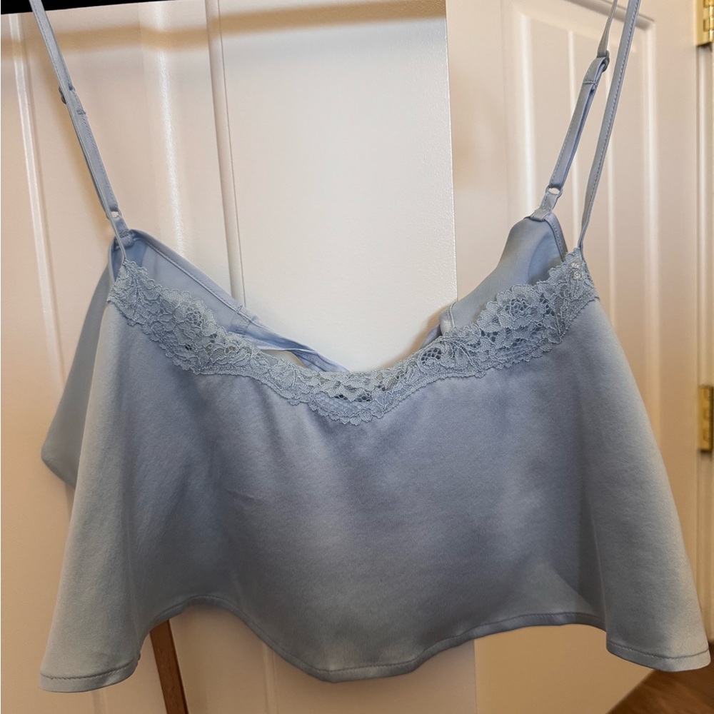 SKIMS Soft Blue Cami with Lace Detail